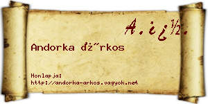 Andorka Árkos névjegykártya